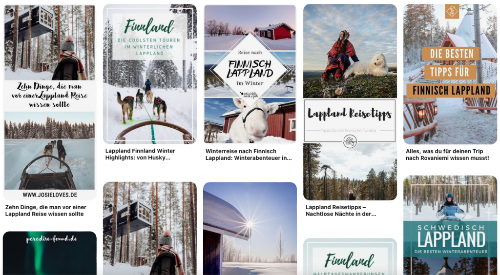 Blogbeitrag Pinterest Feed Beispiel Lappland
